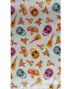 Toile cirée -  CALAVERAS blanc